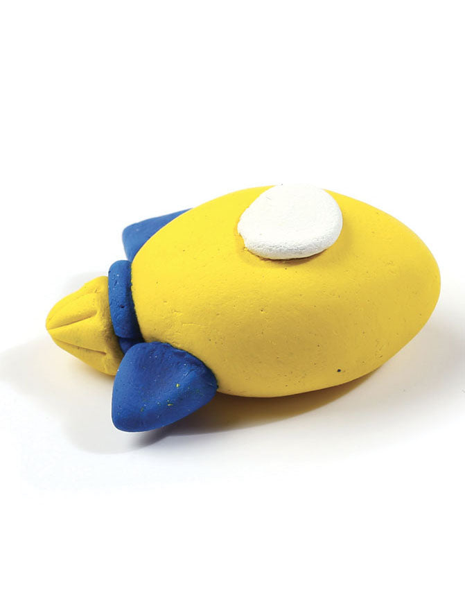 Žltá, biela a modrá krabička Pen'do Cosmos na výrobu vlastných pasteliek