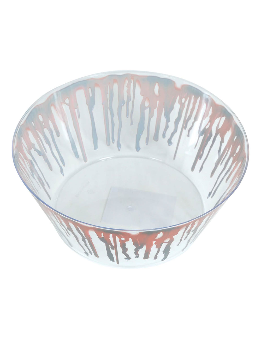 Vue de dessus du bol en plastique sanglant pour Halloween