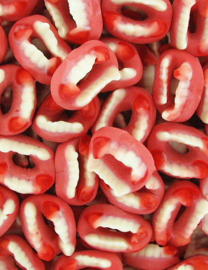 Bonbons dentiers vampire pour Halloween rouges et blancs
