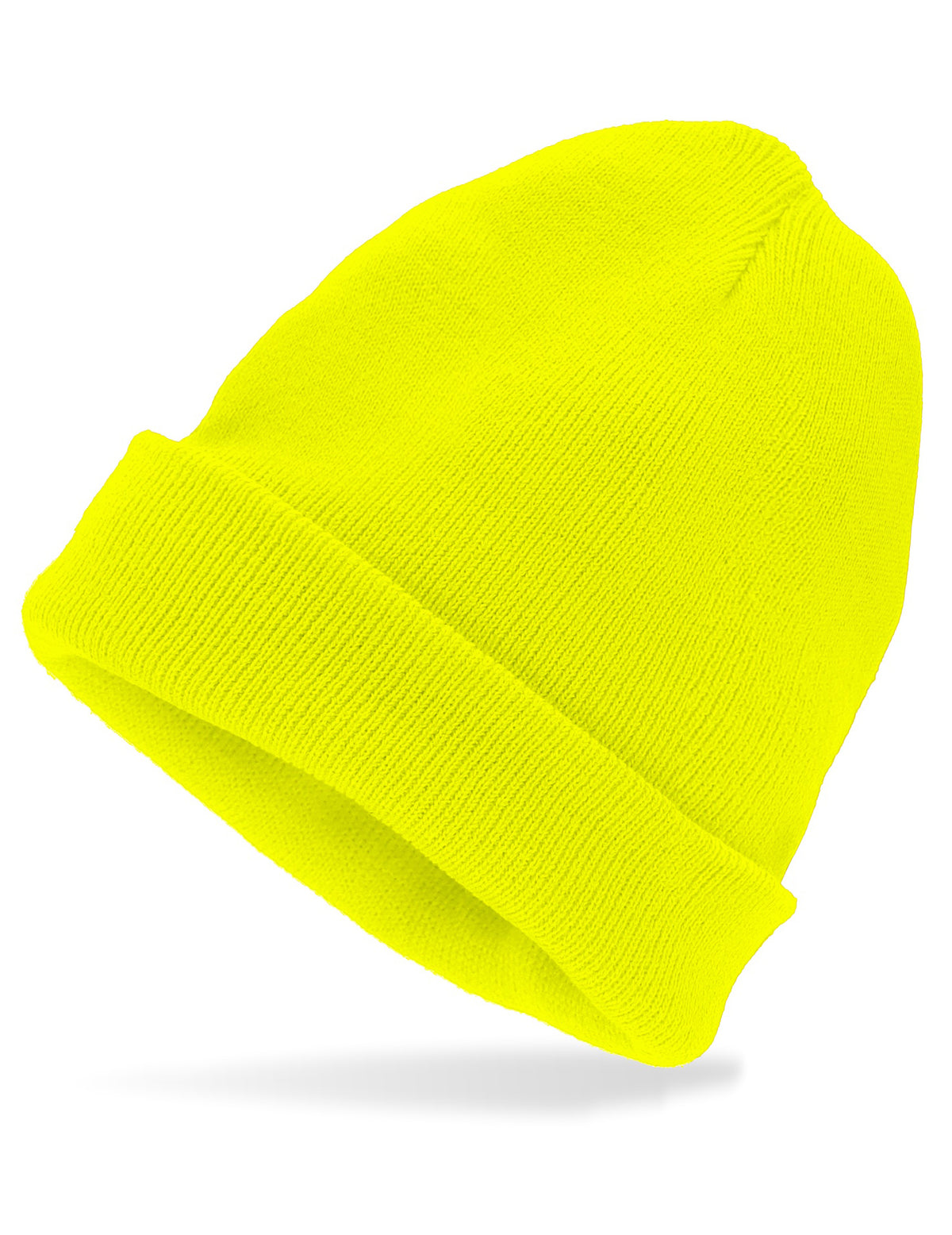 Vue de profil du bonnet jaune fluo