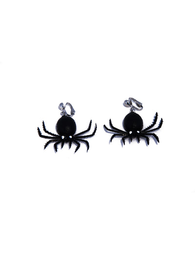 Boucles d'oreilles araignées pour adulte noires à clips