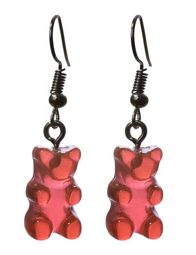 Boucles d'oreilles bonbon ours pour femme rose