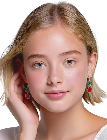 Kovové náušnice s vianočnými guľkami