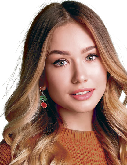 Kovové náušnice s vianočnými guľkami