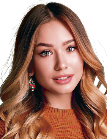 Vianočné kovové náušnice v tvare cukrovej trstiny