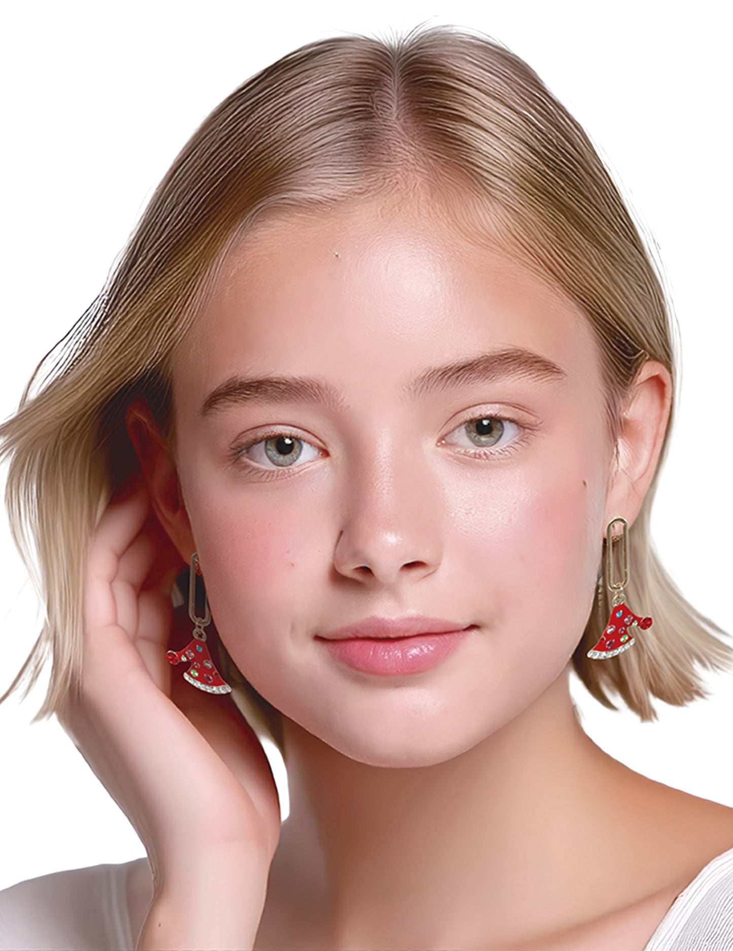 Kovové náušnice s vianočnou čiapkou