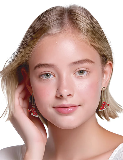 Kovové náušnice s vianočnou čiapkou