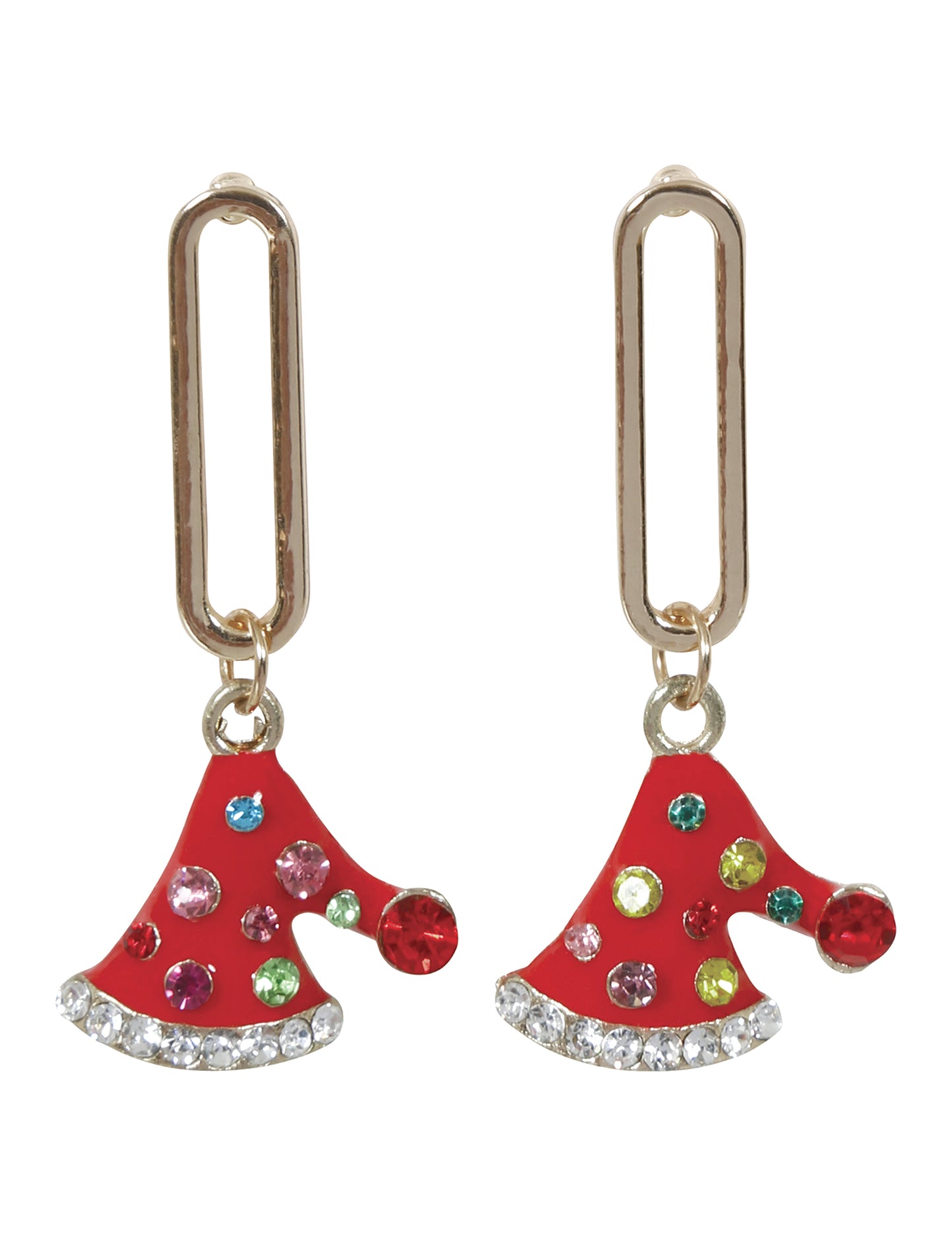 Kovové náušnice s vianočnou čiapkou