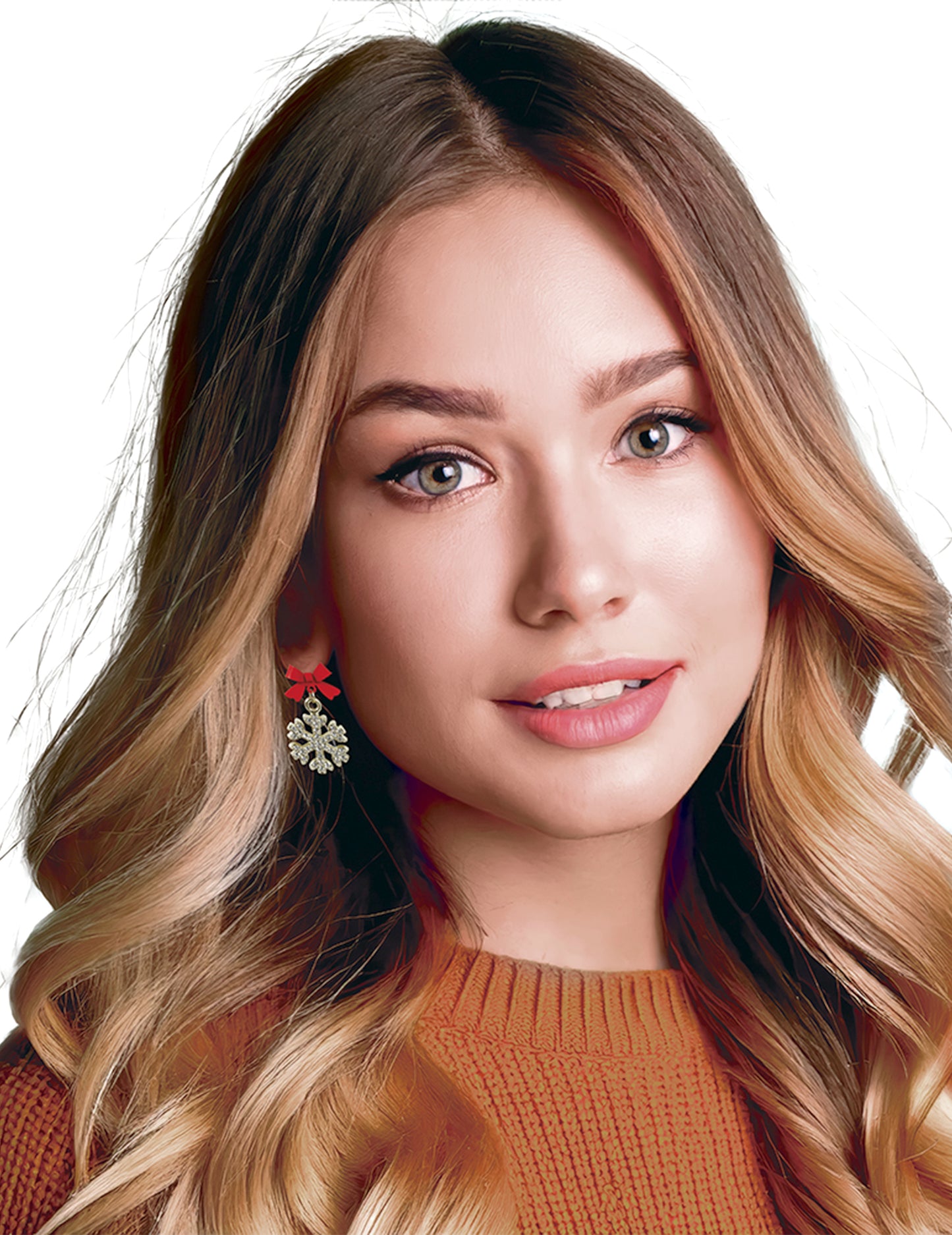 Kovové náušnice s lesklými snehovými vločkami