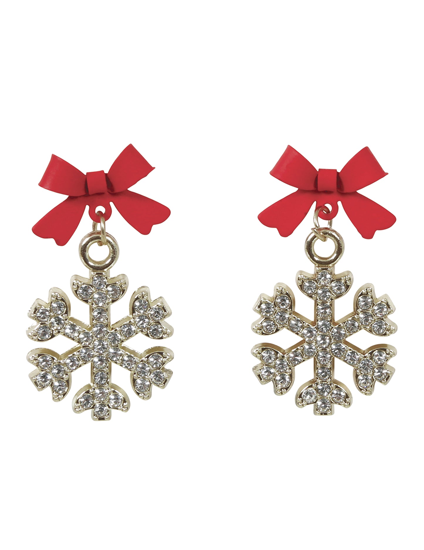 Kovové náušnice s lesklými snehovými vločkami