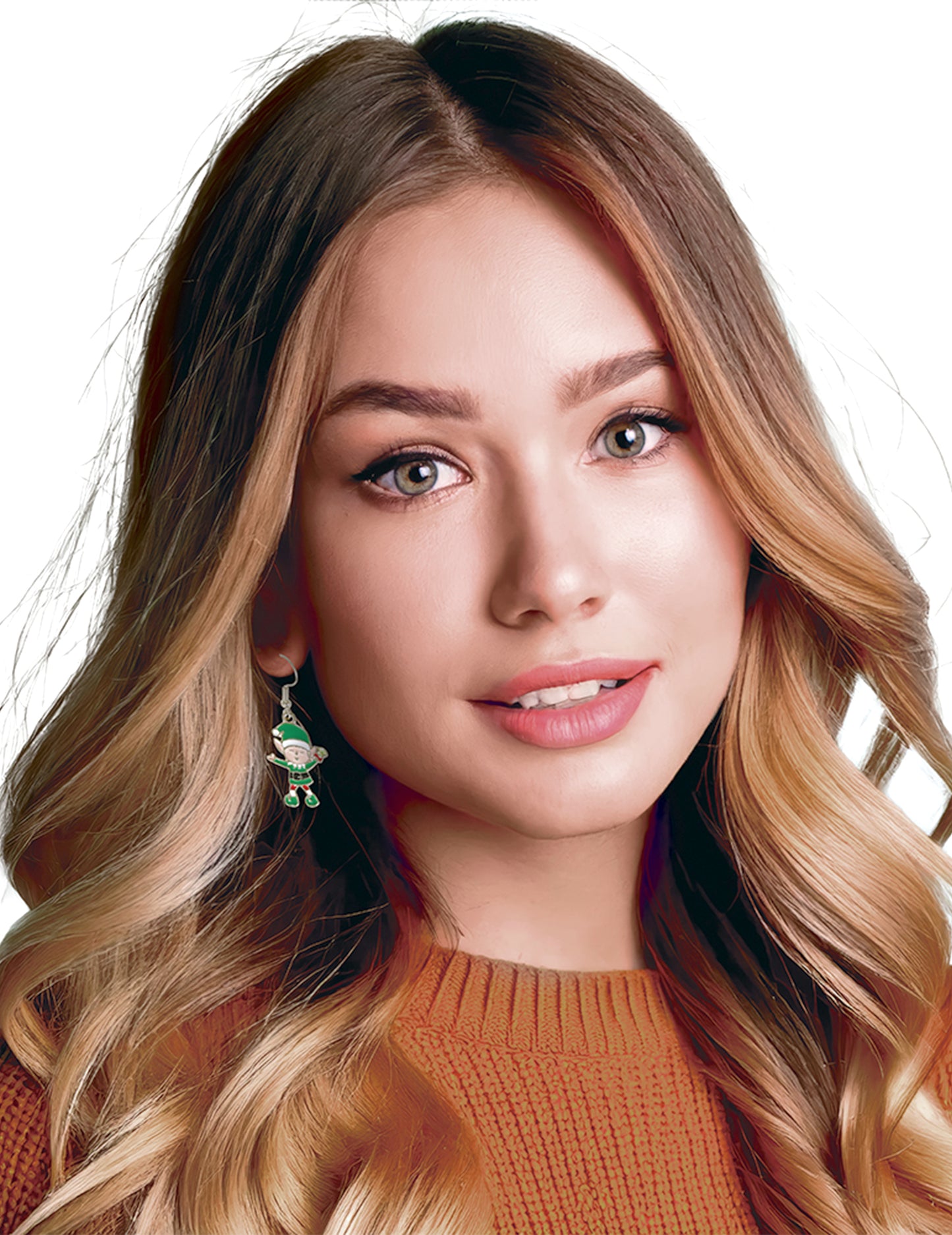 Kovové náušnice v tvare vianočných škriatkov 