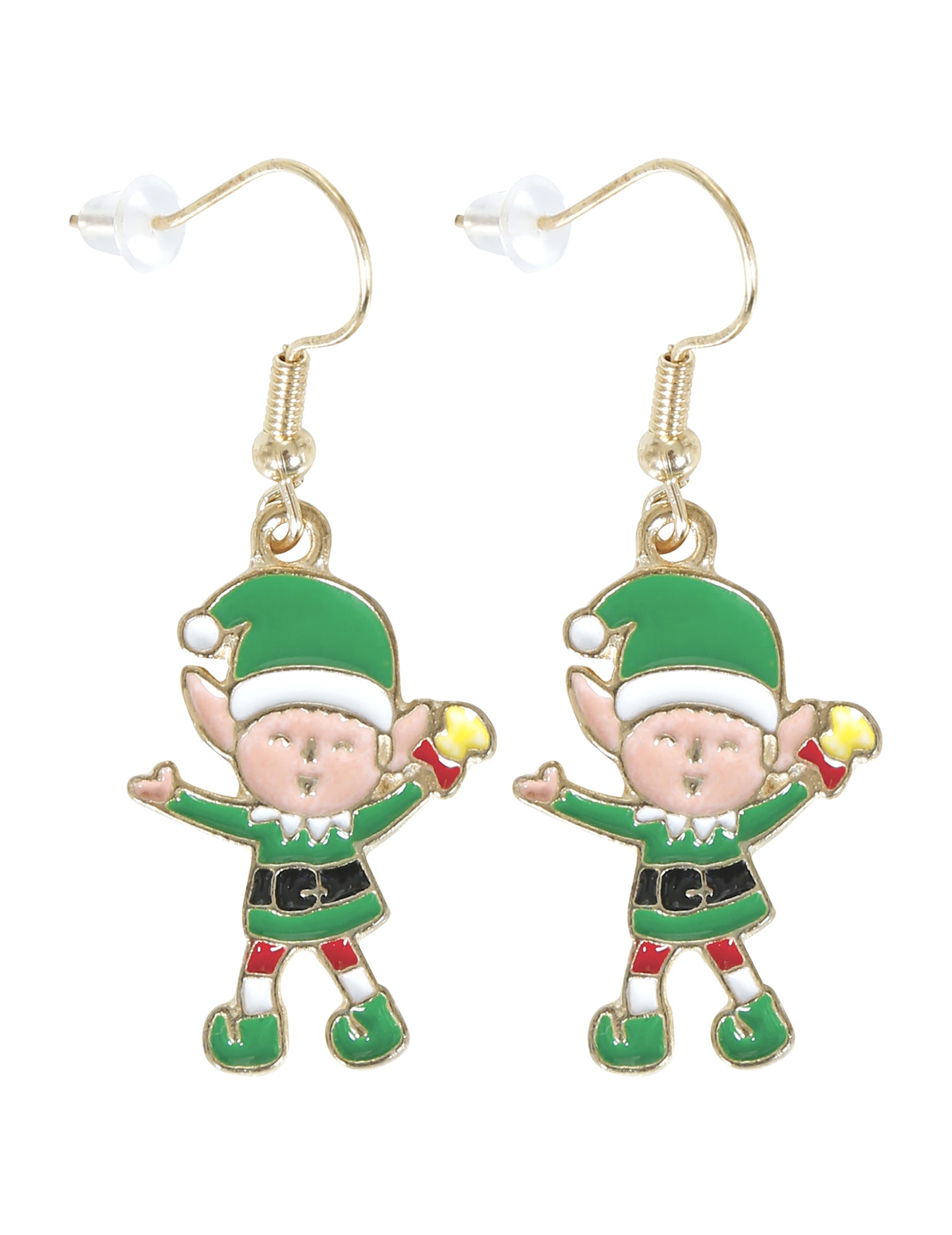 Kovové náušnice v tvare vianočných škriatkov 
