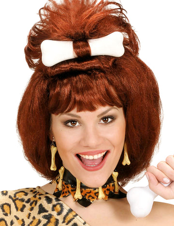 Bežové kostné náušnice pre dospelých v prehistorickom štýle