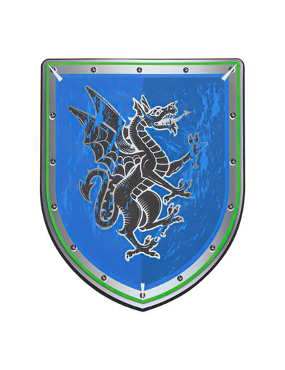 Mäkký modrý dračí rytiersky štít 35 cm