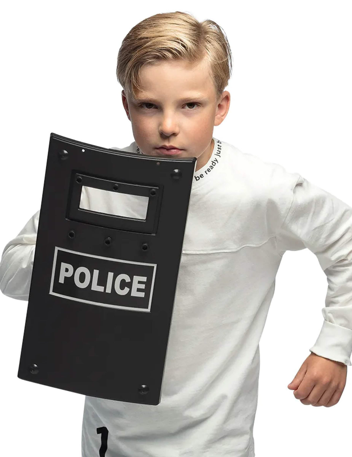 Bouclier de police pour enfant noir avec inscription Police