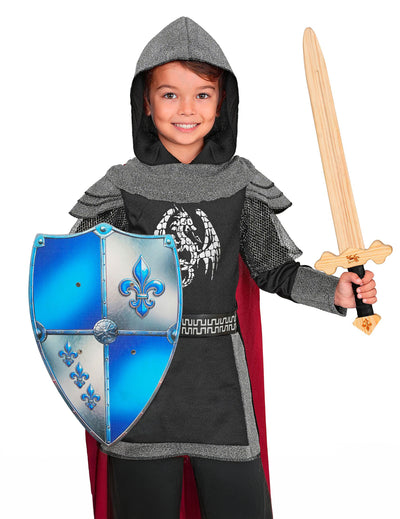 Drevený štít s kvetom ľalie modrý