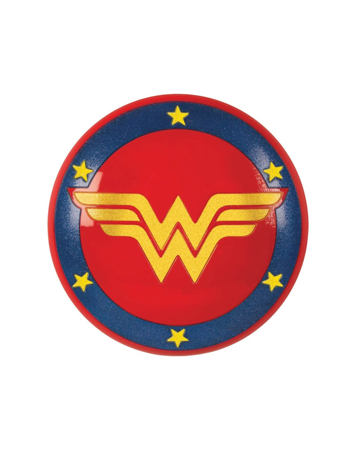 PVC štít Wonder Woman Super Hero Girls™ pre dieťa červená modrá a žltá s logom zlatá