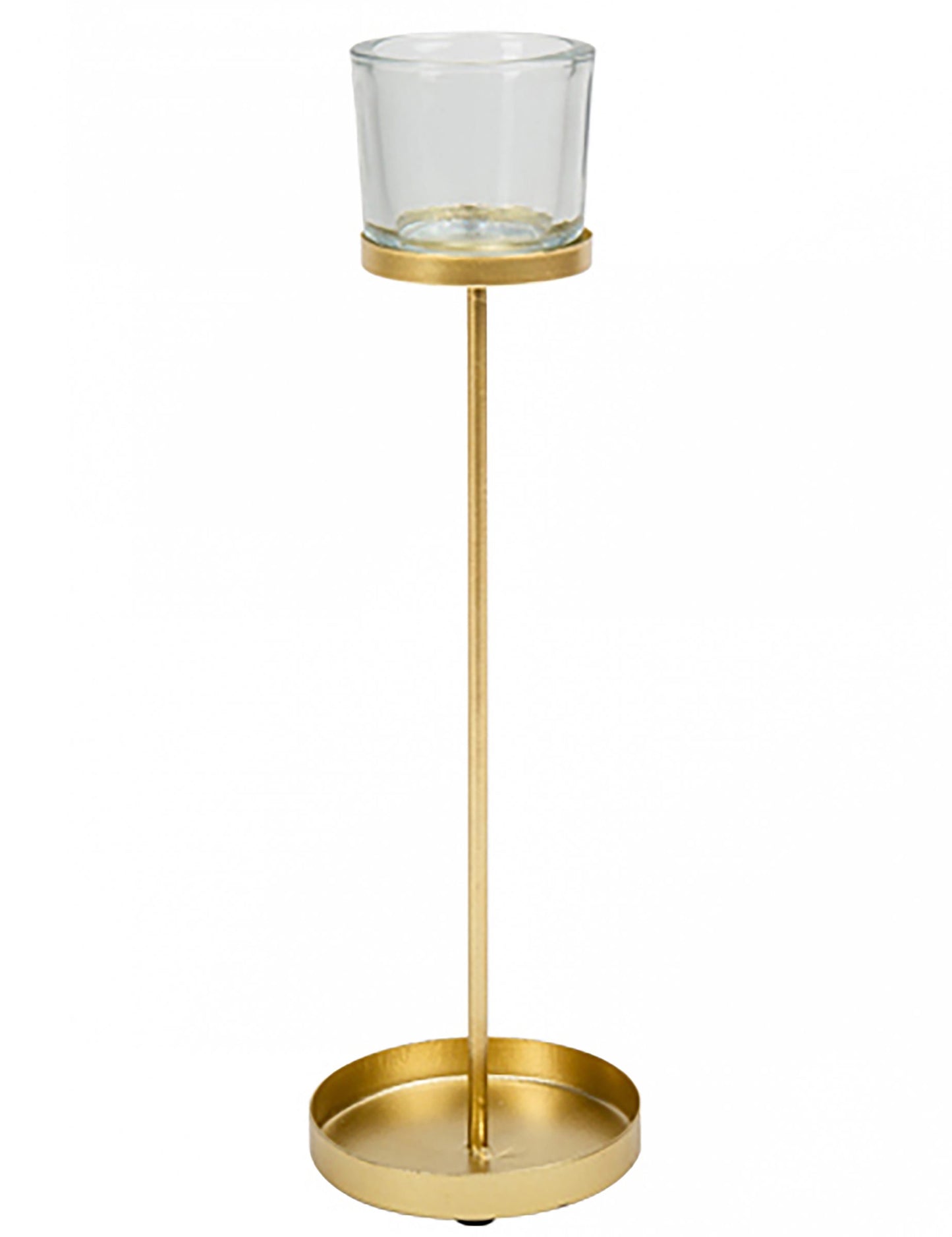 Bougeoir sur pied mariage et noël pour décoration métal or avec support en verre