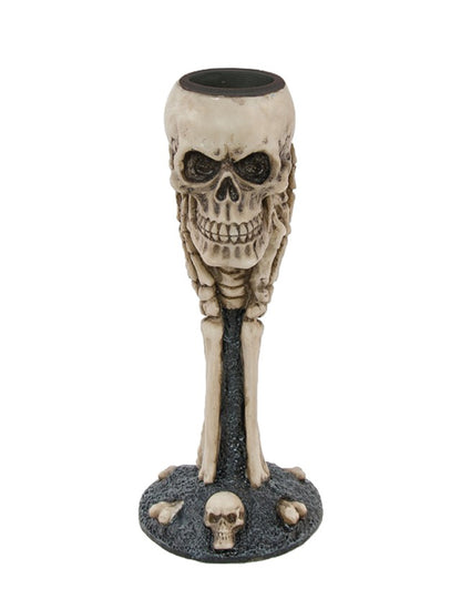 Držiak sviečok kosti a lebky 12.5 cm