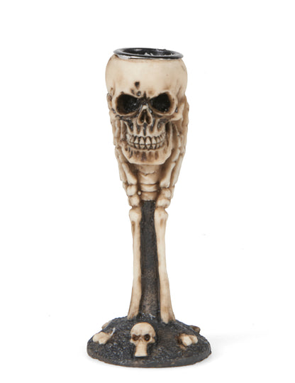 Držiak sviečok kosti a lebky 12.5 cm