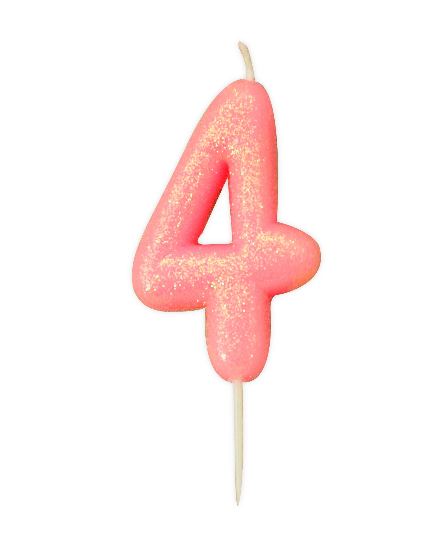 Narodeninová sviečka číslo 4 ružová dúhová 9 cm 