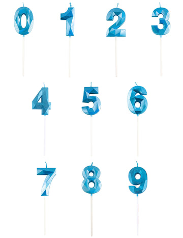 Modrá sviečka s číslom 5 a diamantovým efektom cm na narodeniny