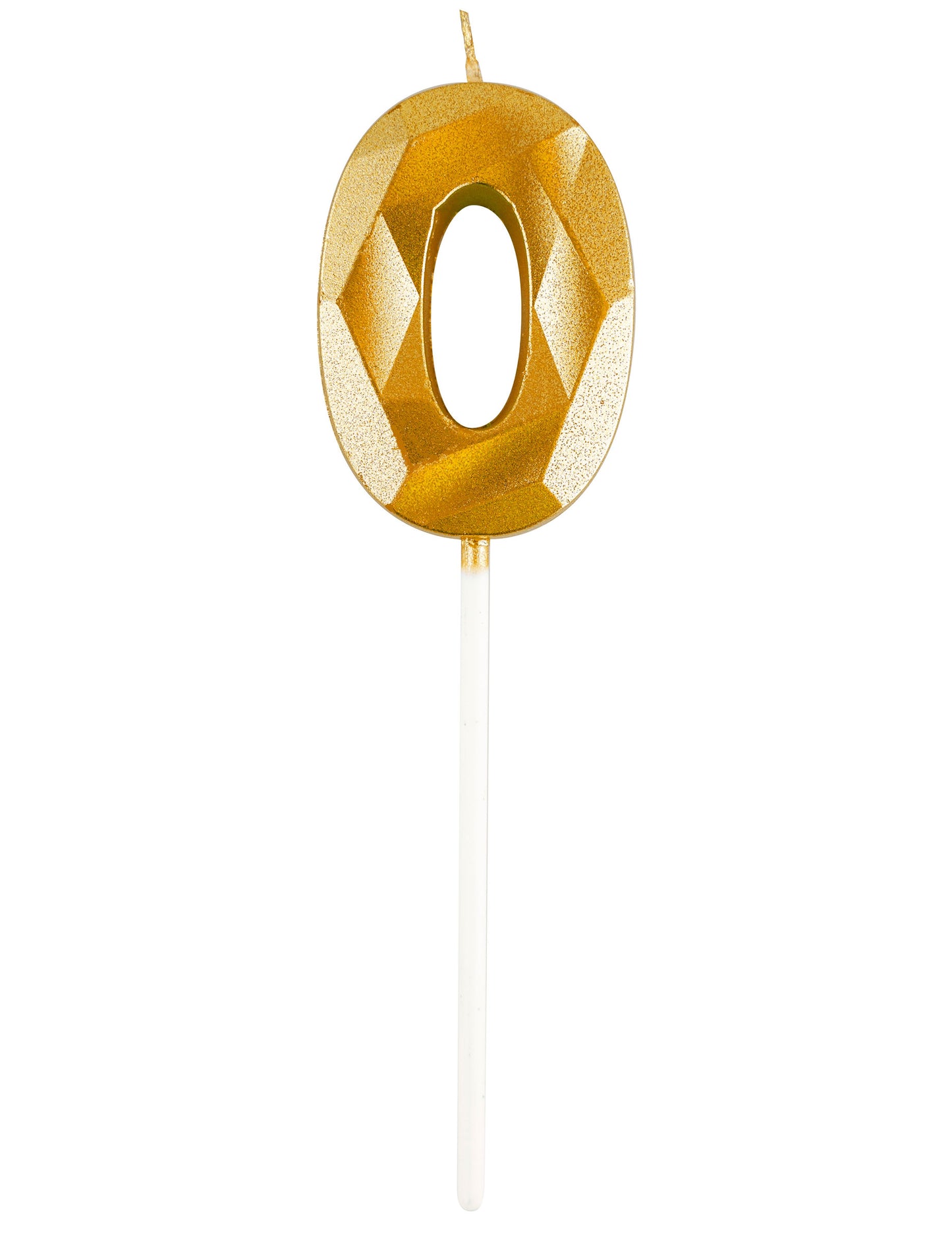 Zlatá sviečka s číslom 5 a diamantovým efektom cm na narodeniny