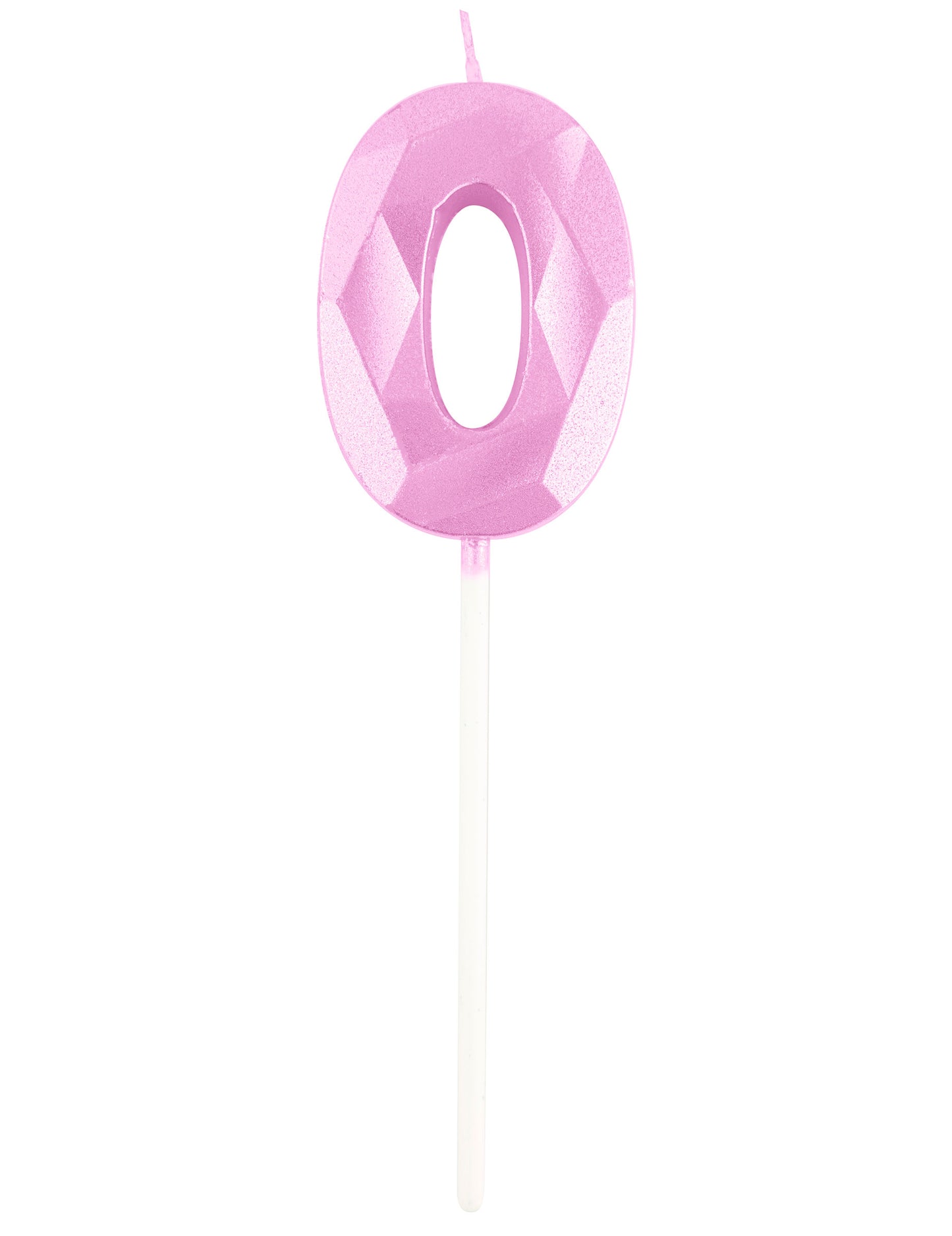 Pastelovo ružová sviečka s číslom 5 a diamantovým efektom cm na narodeniny