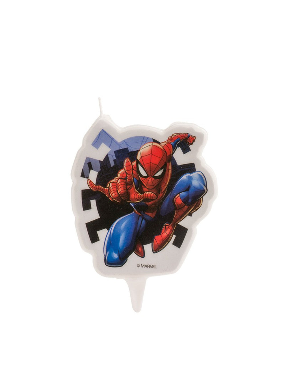 Bougie anniversaire Spiderman pour enfant rouge et bleu