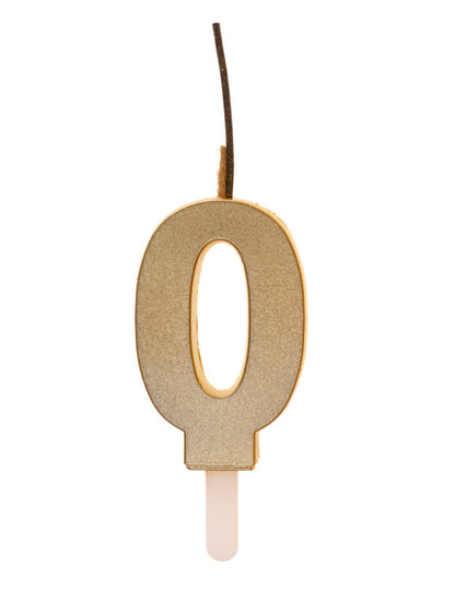 Trblietavá číselná sviečka so zlatým magickým prskavkou