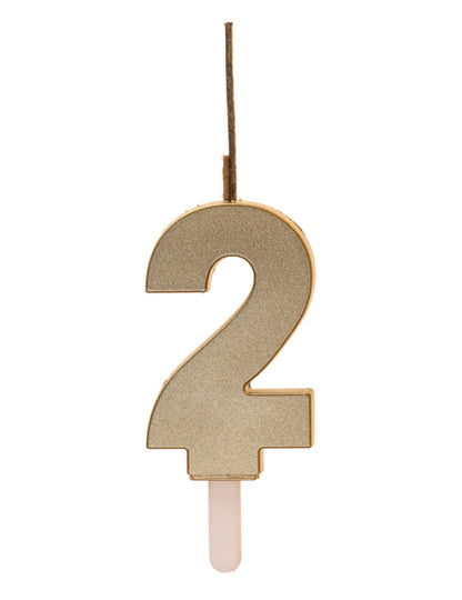 Trblietavá číselná sviečka so zlatým magickým prskavkou