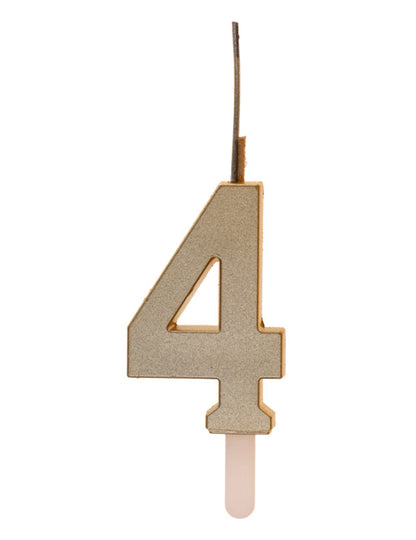 Trblietavá číselná sviečka so zlatým magickým prskavkou