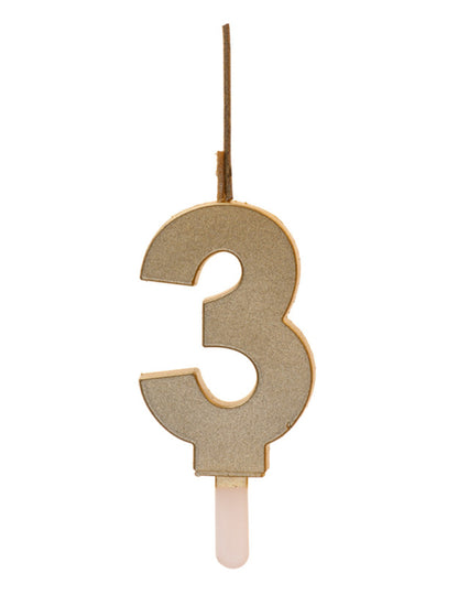 Trblietavá číselná sviečka so zlatým magickým prskavkou