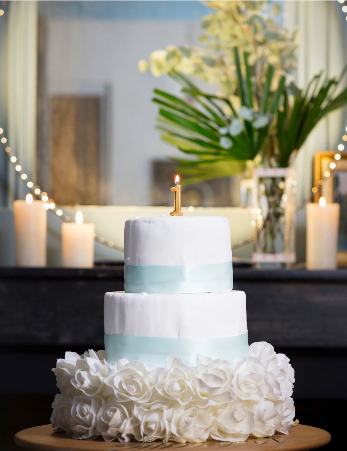 Metalická zlatá narodeninová sviečka číslo 1 4.3 cm so špičkou