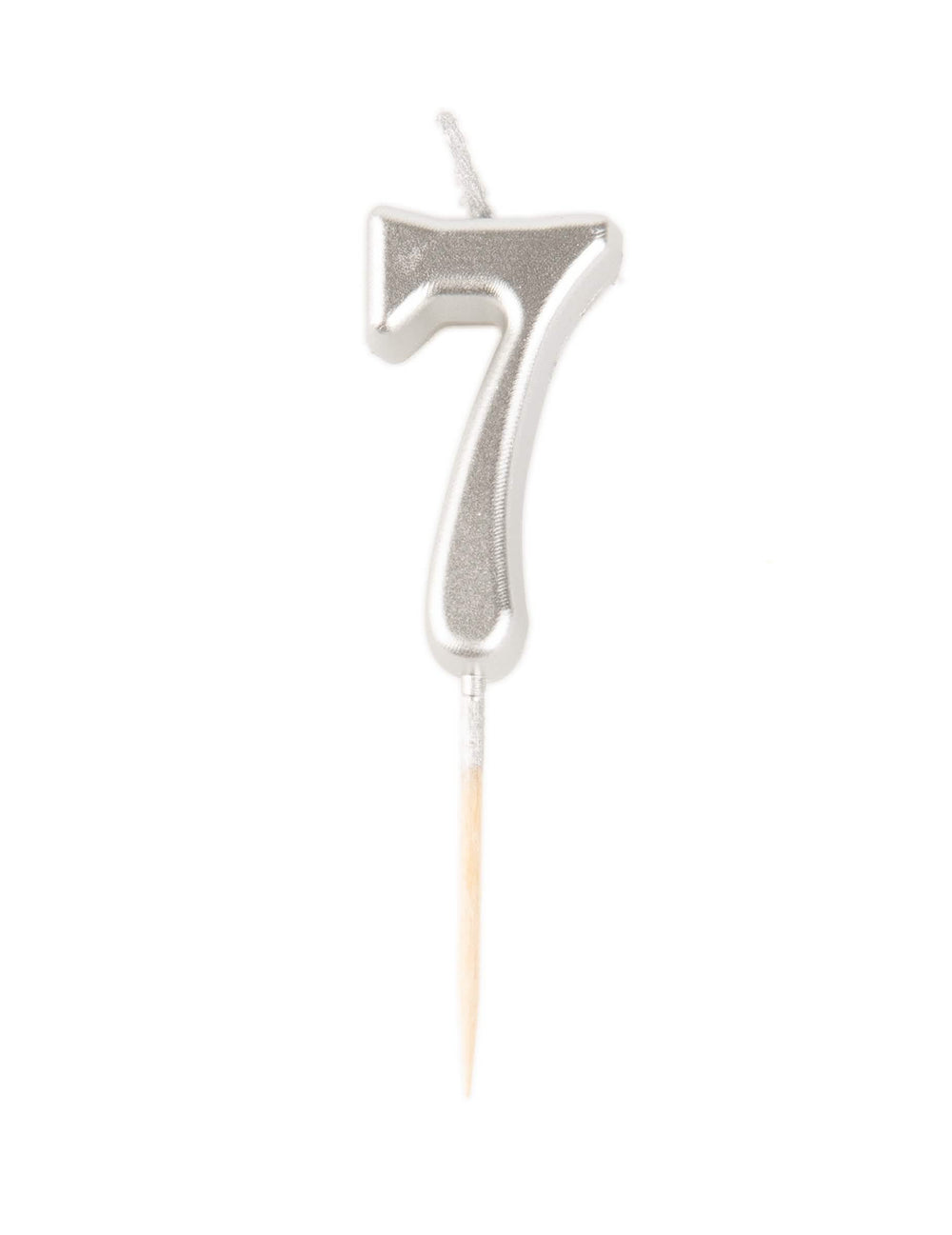 Narodeninová sviečka číslo 7 metalická strieborná s hrotom