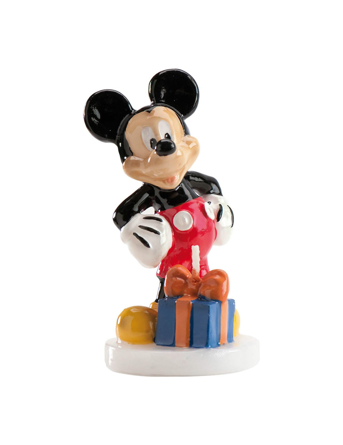 Narodeninová sviečka Mickey Mouse Disney s modrým darčekom a červenými šortkami