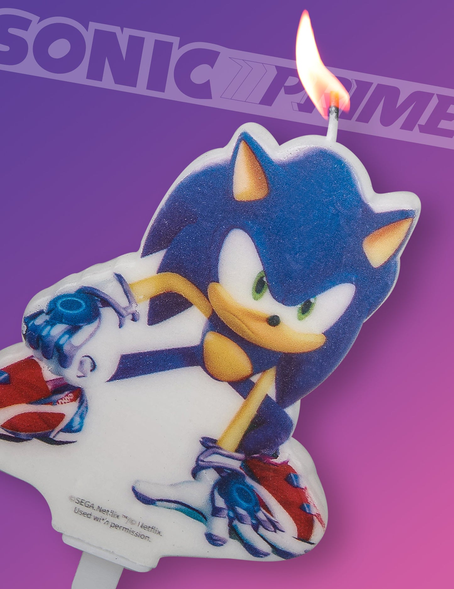 Narodeninová sviečka Sonic Prime™ 9 cm