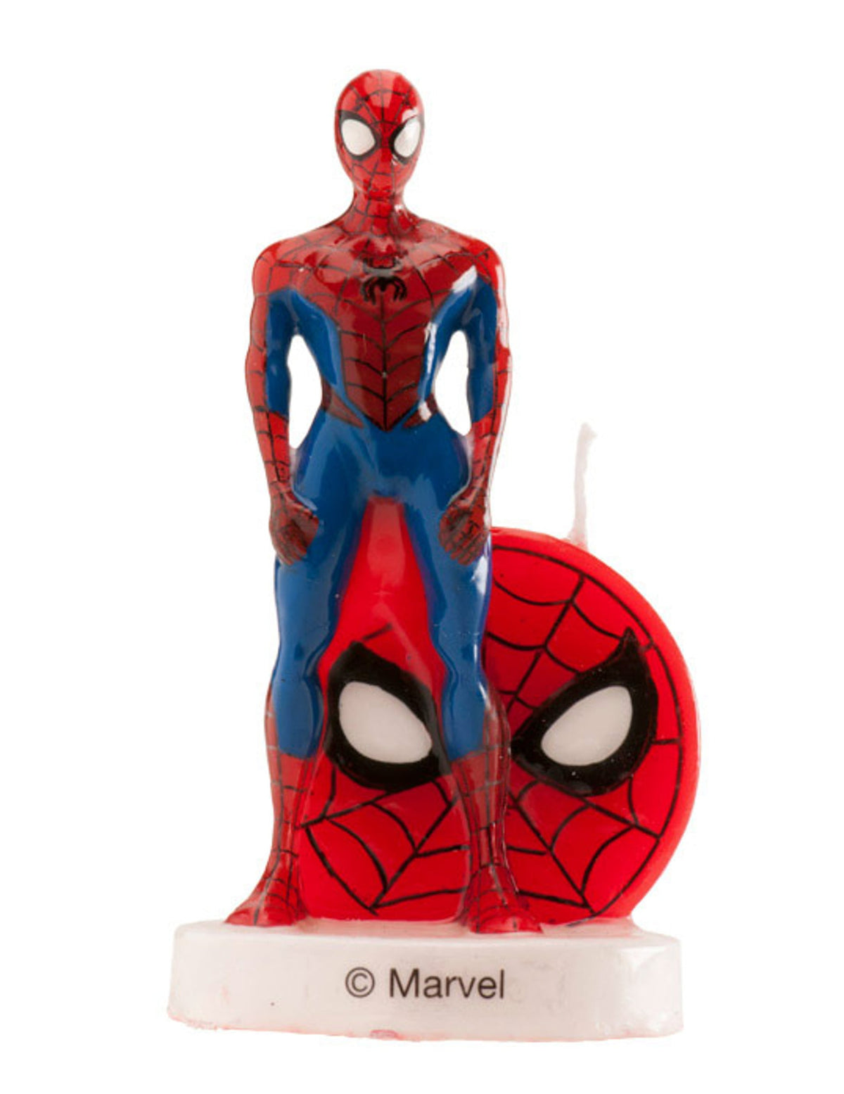 Bougie d'anniversaire Spiderman pour enfant 3D rouge et bleue