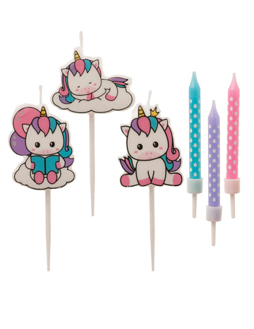 15 pastelových jednorožcových narodeninových sviečok na tortu