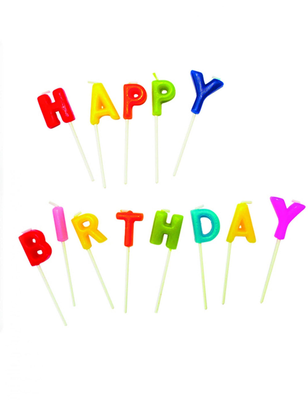 sviečky Happy Birthday na špajli viacfarebné