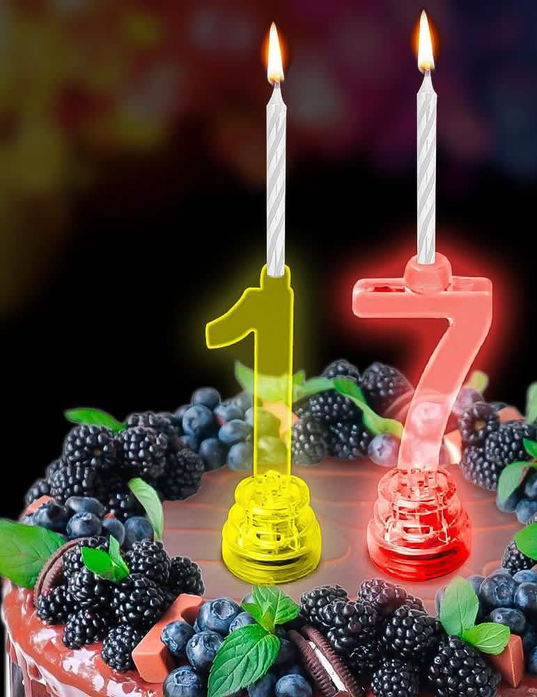 Vytvorenie scénky na narodeninovej torte s LED sviečkou číslo 7