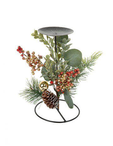 Tradičný a rastlinný svietnik 20 cm Vianočné ozdoby