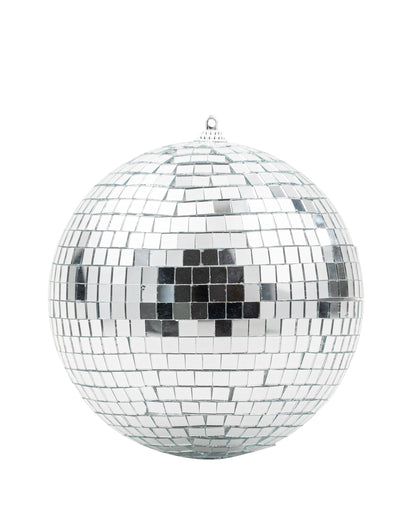 Boule à facettes à suspendre déco disco argent en verre miroir emboîtable