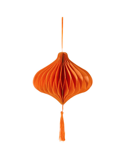 Závesná papierová guľa s oranžovým plástom 15 cm na párty