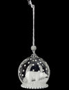 Boule de noël en verre ours polaire avec neige et pois blancs
