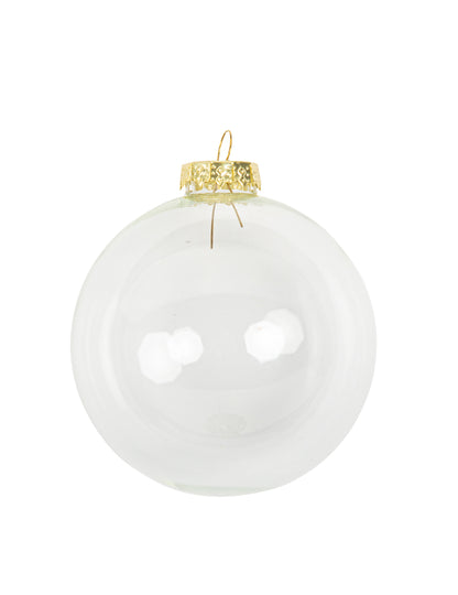 Prispôsobiteľná priehľadná vianočná guľa 8 x 9,5 cm zavesiť