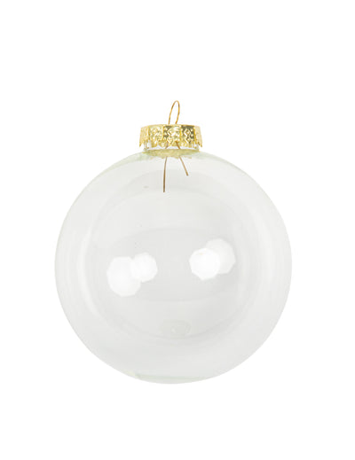 Boule de noël personnalisable pour décoration transparente à suspendre