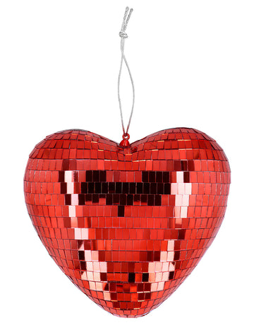 Disco Ball Red Heart - 19 cm