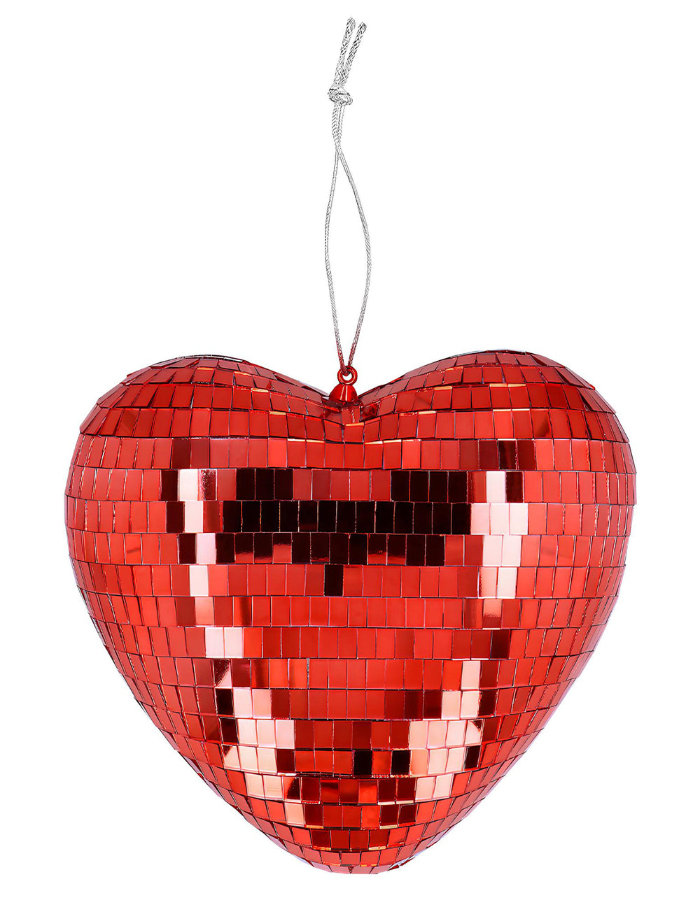 Boule disco coeur pour décoration rouge à facettes