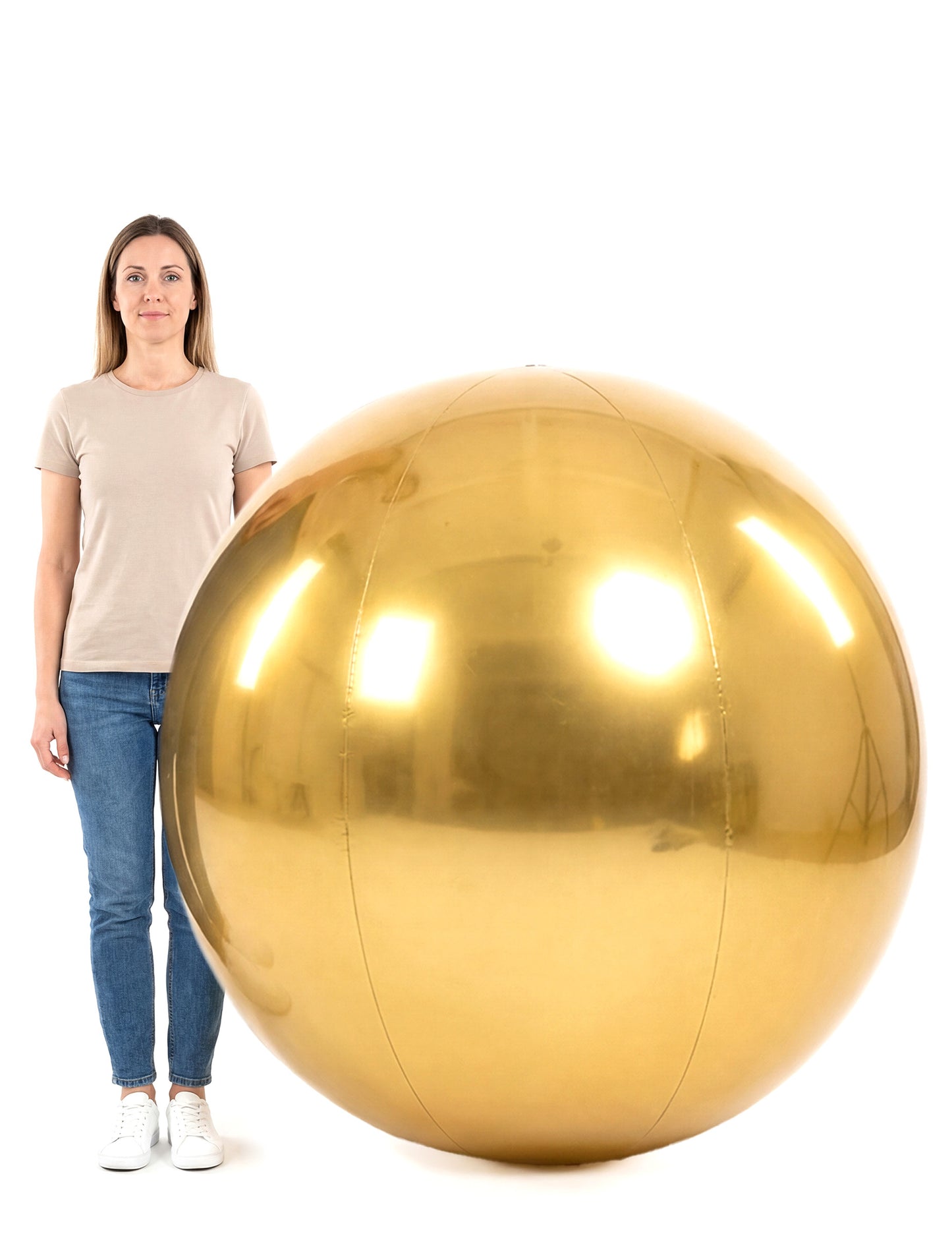 Nafukovacia zlatá zrkadlová guľa 120 cm 
